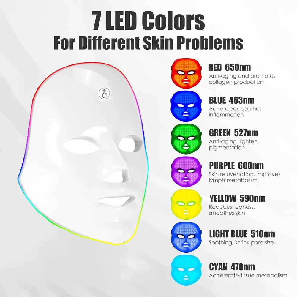 Radiant Glow LED Face Mask:7- Color Light Theraphy