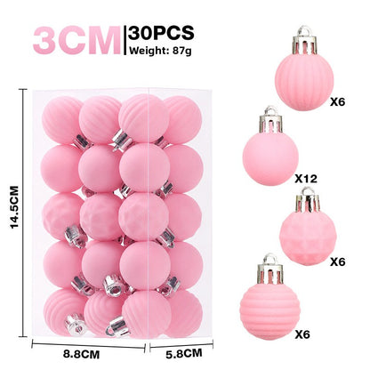 Velvet Christmas Ornaments - 30 Pack