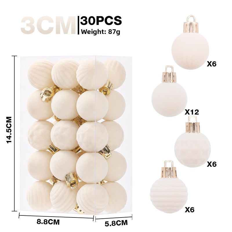 Velvet Christmas Ornaments - 30 Pack