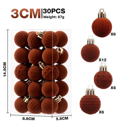 Velvet Christmas Ornaments - 30 Pack