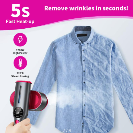 Portable Handheld Garment Steamer – Fast Wrinkle Remover