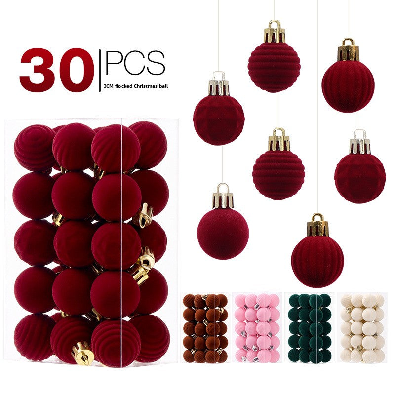 Velvet Christmas Ornaments - 30 Pack