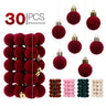Velvet Christmas Ornaments - 30 Pack