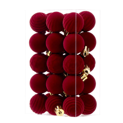 Velvet Christmas Ornaments - 30 Pack